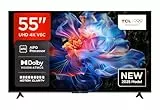 TCL 55V6C 55 Zoll Direct LED TV, 4K HDR Fernseher, Smart TV mithilfe von Google TV (Dolby Audio, Motion Clarity, Kompatibel mit Google Assistant & Alexa)