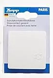 Kopp PARIS Schutzkontaktsteckdose mit Deckel - Arktis-Weiß - 1-fach Einbausteckdose mit erhöhtem Berührungsschutz - IP20 Steckdose mit Klappe - Hochwertige Unterputz-Steckdose 16A / 250V~