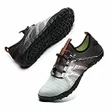 WateLves Herren Damen Badeschuhe Strandschuhe Wasserschuhe Schwimmschuhe Aquaschuhe Sommer Surfschuhe Barfußschuhe Schnelltrocknend(Schwarz,42 EU)