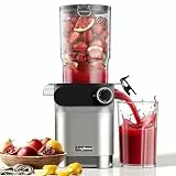 Anybear Entsafter 200W Slow Juicer mit 110 mm großem Einfüllschacht für ganze Früchte/Gemüse | Upgraded Schnecke | Tritan-Material | BPA-frei | Inkl. Saftrezepte (Silber & Orange)
