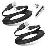 Basesailor Micro USB Kabel 12M 2 Stück,Lang 40 FT Flach Ladekabel Power Stromkabel für Neos Smartcam,Yi Cam,Nest Cam,Blink XT XT2 Indoor Outdoor 3th Gen Kamera,Wyze,Furbo Dog,Arlo Q,Netvue,Xbox One 10