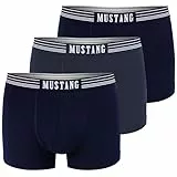 MUSTANG Men's Retro Shorts 3 Pack, Boxer Shorts, Pants, True Denim, S-XL: Colour: Navy/Blue/Navy | Size: Large