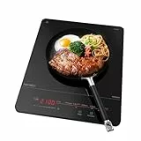Induktionskochfeld 1 Platte 2100W,Hermitlux 28cm Kochplatte Induktion