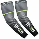 beister UV Schutz Kompression Arm Ärmel, Rutschfest Kühlarmschutz Armlinge für Running Radfahren Basketball Golf Outdoor Aktivitäten Männer Frauen (1 Paar) (L, Schwarz)