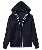 igeekwell Teddyfutter Hoodie Jacke Damen Reißverschluss Sweatjacke Warm Fleece Winter Herbst Kapuzenpullover Gefüttert Fleecejacke mit Kapuze