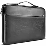 DOMISO 15,6 zoll Laptop Hülle Tasche Wasserdicht PU Laptophülle Laptoptasche Sleeve Schutzhülle für HP, Dell, Asus Notebook,Schwarz
