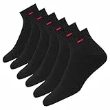 NAVYSPORT 6 Paar Sneaker Socken Herren Damen Sportsocken Kurze Baumwoll Socken Quarter Socken (Schwarz, 6 Paar, EU 43-46)