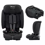 Bebeconfort Ever & Go i-Safe, Mitwachsender Kindersitz 9-36kg, 15 Mon. bis 12 J., 76–150 cm, Klappbarer Kinderautositz, Kompakt und leicht (4.9 kg), 15 Kopfstützenpositionen, Full Black