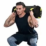 Taeku Gewichtssack für Fitness, Verstellbar Power Bag mit 6 Griffen Krafttraining Sandsäcke Workout Gewichte Sandbag für Functional Training (Gelb)