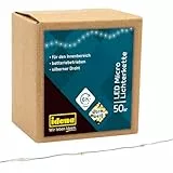 Idena 31825 - LED Micro Lichterkette mit 50 LEDs in Warmweiß, 6 Stunden Timer Funktion, batteriebetrieben, ca. 5,2 m lang, Deko für Innen, zum Basteln, als Party Deko, Weihnachtsdeko, zur Hochzeit