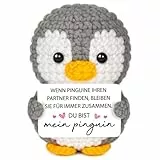 Gleevara Jahrestag Geschenk für Ihn Sie, Mini Pinguin Ich Liebe Dich Geschenke, Valentinstagsgeschenk, Geschenk für Freundin Freund, Pocket Hug Pinguin, Partner Geschenke, Hochzeitstaggeschenke
