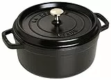 STAUB Cocotte, Gusseisen Bräter mit Deckel, 26 cm, 5,25 L, Rund, Alle Herdarten inkl Induktion, Made in France, Schwarz