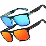 HGDGears Polarisierte Sonnenbrille für Herren Damen-UV400 Schutz Leicht Retro Klassische Vintage-Ideal für Autofahren,Reisen,Angeln,Outdoor-Aktivitäten（Rot+Blau）