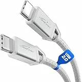 KabelDirekt – USB C Kabel zum Schnellladen, bruchfeste Metallstecker + Nylon-Braiding, USB 2.0 – 1,5m (lädt Handys/Laptops mit 60W, höchst robust, funktioniert als Ladekabel/Datenkabel, weiß)