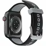 OtterBox All Day Uhrenarmband für Apple Watch Series 9/8/7/6/SE 2. gen/SE 1. gen/5/4/3-42mm/44mm/45mm, Weiches, Angenehmes und Strapazierfähiges Silikonband für Apple Watch, Autobahn Black