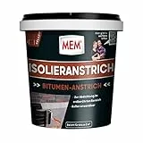 MEM Isolieranstrich, Wasserabweisender Deckaufstrich auf Bitumenbasis, Abdichtend und nicht versprödend, Beständig gegen Bodenfeuchtigkeit, 1 Liter, Schwarz