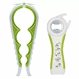 Otstar Neuester Glasöffner, 5-in-1-Multifunktions-Flaschenöffner, Ringzug-Dosenöffner-Set für schwache Hände, ältere Menschen, Arthritis-Patienten (weiß und grün)
