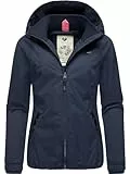 Ragwear Damen wasserdichte Übergangsjacke leichte Jacke kurz mit Kapuze Dizzie Intl Navy024 Gr. M