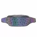 Bauchtaschen Mode Damen Gürteltasche geometrische leuchtende holografische reflektierende Hüfttasche für Party Festival, Sport, Outdoor Travel