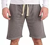Gennadi Hoppe Herren Shorts Männer Gym Bermuda Kurze Hose Sporthose Jungen Sommer Sportshorts Freizeithose Baumwolle weich bequem leicht lässig luftig modern sportlich praktisch grau graue H8204 2XL