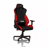 NITRO CONCEPTS S300 Gamingstuhl - Bürostuhl - Schreibtischstuhl - Stoffbezug - Inferno Red (Rot)