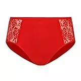 Teyli Slip Damen Baumwolle zum Kaschieren von Unvollkommenheiten - Bikinis & Taillenslips für Damen - Slips Cotton Women - Slip Baumwolle Rot L