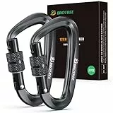 Brotree Karabiner mit 1200kg Belastbarkeit Schwerlast 12KN Karabinerhaken Schraubverschluss für Hängematten, Camping, Wandern, Rucksack