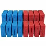 Pondlife Filterschwamm-Set für Teichfilter, kompatibel mit Oase BioTec 18 und ScreenMatic 18, 16er Set: 8× Blau grob PPI10 + 8× Rot fein PPI30, ca. 21,5 × 15,5 × 9 cm
