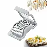 LCCOWOT Eierschneider für hart gekochte Eier, robuster Erdbeerschneider, Edelstahl-Drahtbecherschneider mit Aluminiumkörper, perfekt für Eier, Obst, Spam, Pilz und mehr