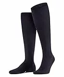 FALKE Herren Kniestrümpfe Airport M Kh Wolle Baumwolle lang einfarbig 1 Paar, Blau Dark Navy 6370, 43-44