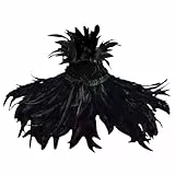 Federn Shrug Schal Gothic Cape mit schwarzen Federn Halloween-Federschal Federkleid Feder Shrug Schal Schulter Gothic Federschal Cape Schulter Wrap Gothic Kragen für Halloween Cosplay