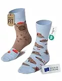Many Mornings - Mismatched Socken - Lustige Socken Unisex - Capybara Socken - Geschenkidee - Design: Capybara - Made in EU - 39-42