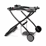 Weber Rollwagen, klappbar für Q1000- und Q2000-Serie, komfortable Grillhöhe, Stabiler Stand, mit Zwei Rädern - Schwarz (6557)