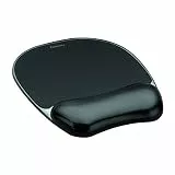 Fellowes Mauspad mit Handgelenkauflage Crystals - Mauspad mit Gelkissen - ergonomisches Mauspad - Gaming Mousepad - Handballenauflage - Farbe: schwarz