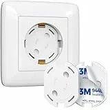 Peakally Steckdosen Kindersicherung 25 Stück, Verbesserte Dünne Kindersicherung Steckdose mit Drehmechanik, Selbstklebende Steckdosenschutz für Baby Kleinkinder - Weiß