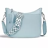 URAQT Damen Umhängetasche, Kleine Handtasche, Crossbody Bag, Zwei Riemen Verstellbar Abnehmbar, Geeignet für Reise, Einkauf, Blau, 20.5 x 23.5 x 8 cm