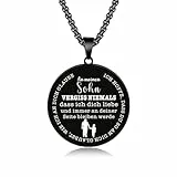 TOLOWOBK Kette Herren An Meinen Geschenke Sohn Halskette Schwarz Inspirierende Anhänger Kette Jungs Gravur Ketten Abschluss Jahrestag Geburtstag Geschenk für Sohn Von Mama Papa