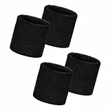 Flintronic 4 Stück Schweißbänder Handgelenk, Saugfähige Handgelenk Schweißbänder für Damen & Herren，Fitness Arm Schweißband，Sport Schweißband Armband Weiche Baumwolle für Handball Fußball Tennis