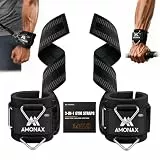 Amonax 3-in-1 Gewichthebergurte, Kreuzhebergurte, Knöchelriemen für Kabelmaschinen, gepolsterte Fitnessbänder für Kabelmaschinen, Fitnessgurte mit dreieckigem D-Ring und integrierter Gurtaufbewahrung