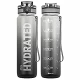 Sahara Sailor Trinkflasche, Sport Trinkflasche, [BPA-frei Tritan] 1L/500ML/750ML Auslaufsicher Sport Wasserflasche, Sportflasche für Fahrrad, Camping, Yoga, Gym (1 Flasche)