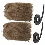 Garneck Wikinger Beinstulpen Aus Braunem Kunstpelz Mit Flexiblen Bändern Unisex Pelz Beinwärmer Für Kostüme Warm Und Retro Für Halloween Und Cosplay