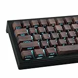 JakeTsai 136 Tasten Seitlich Bedruckte Tastenkappen, PBT-Tastenkappen, Walnuss-Texturen, Doppelschuss-Tastenkappen, Kirschprofil-Tastenkappen für Gateron MX Switches Mechanische Tastatur