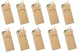 sin4sey 10er Buntstifte-Set Klein Mitgebsel Hochzeit Restaurant Kinder Verpackung Braun