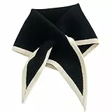 Kleine Schals für Damen, Halstuch, Baumwolle, Dreieckstuch mit Fransen, kleine Schals für Damen, Baumwolle, dunkelschwarz, Einheitsgröße