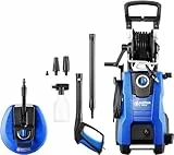 Nilfisk E 145.4 Bar Hochdruckreiniger + Schaumsprüher + Power Flächenreiniger - Pressure Washer für die Reinigung von Außenbereichen und die Autowäsche (2100 W)