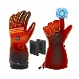 Verbesserte Beheizbare Handschuhe Herren Damen,7.4V/2×5000mAh Beheizte Handschuhe mit Wiederaufladbare Akkus,4 Einstellbarer Temperatur,wasserdichte,für Winter Outdoor Motorrad, Radfahren, Skifahren