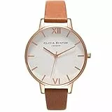 Olivia Burton Analog Quarzuhr für Damen mit Braunes Lederarmband - OB16BDW19