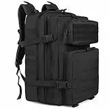 Zavothy Militär Rucksack 45L, Taktischer Wanderrucksack wasserdicht für Herren Damen, Outdoor Rucksack, Camping-Rucksack für Travel, Bushcraft, Schule, Sport (Schwarz-B 45L)