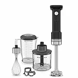 Kitchenaid Kabelloser Stabmixer - Kitchenaid Go - Tragbarer Stabmixer mit sowie zusätzlichem Zerkleinerer und Schneebesen - Ohne akku - Schwarz