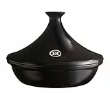 Interhal Tajine Schmorgefäß, Keramik, 32 x 32 x 23 cm, Holzkohle (Schwarz-Grau)